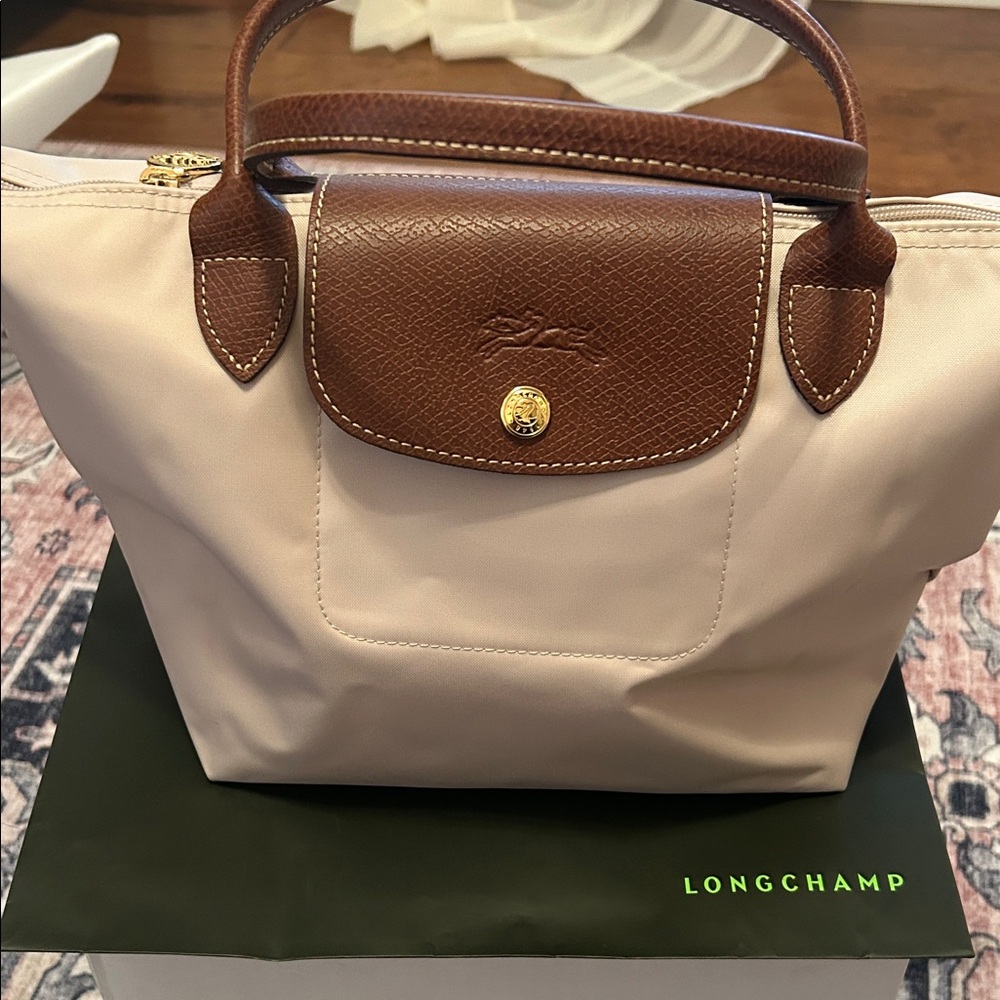 Longchamp small cream Tote Bag